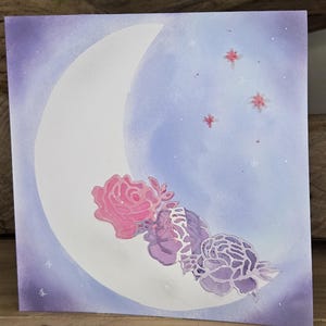 Zauberhafte Mond-Grußkarte mit Lesezeichen-Charm