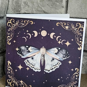 Cartões de felicitações de mariposa roxa