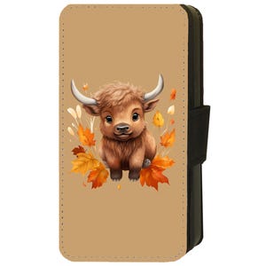 Mignon bébé bison, vache, bovin, coque de téléphone à rabat pour Google Pixel 7, 7A, 7 Pro, 8, 8, 9, 9 Pro XL, simili cuir