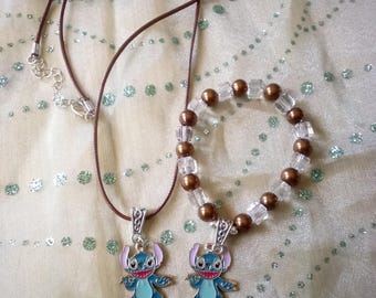 Disney Lilo and Stitch Handmade Necklace and Bracelet Set
