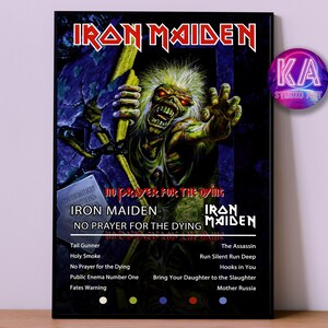 Iron Maiden Poster | No Prayer For The Dying Poster | Album Poster Prints | Wall Decor Posters | Album Cover | Metal Music Poster