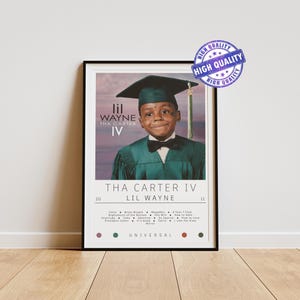 Póster de Lil Wayne / Póster de Tha Carter IV / Impresiones de pósteres de álbumes / Pósteres de decoración de pared / Portadas de álbumes / Póster de música hip-hop