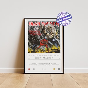 Iron Maiden Poster | The Number of the Beast Poster | Album Poster Prints | Wall Decor Posters | Album Cover | Metal Music Poster