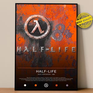 Póster de Half-Life / Póster de videojuegos / Impresiones de videojuegos / Pósteres de decoración de pared / Regalo de videojuegos / Póster de videojuegos / Decoración de videojuegos