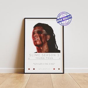 Young Thug Poster | Slime Season 3 Poster | Album Poster Prints | Wall Decor Posters | Album Cover | Rap Music Poster