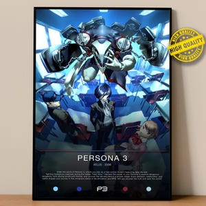 Poster Persona 3 | Poster de jeu vidéo | Impressions de jeux vidéo | Affiches décoratives murales | Cadeau de jeu | Affiche de jeu vidéo | Décoration de jeu