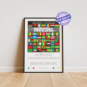 Bob Marley Poster | Survival Poster | Album Poster Prints | Wall Decor Posters | Album Cover | Reggae Music Poster