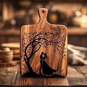Romantic Couple Silhouette SVG | Laser Engraving File | Love Scene Digital Download