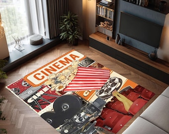 Alfombra de cine retro: decoración lavable para salas de cine