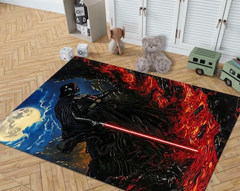 Alfombra de Darth Vader: Escena de sable de luz de Star Wars, decoración para habitación de gamer