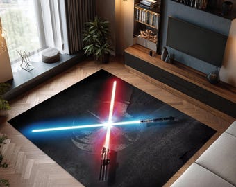 Alfombra lavable con sables de luz de Star Wars: Duelo Jedi vs. Sith