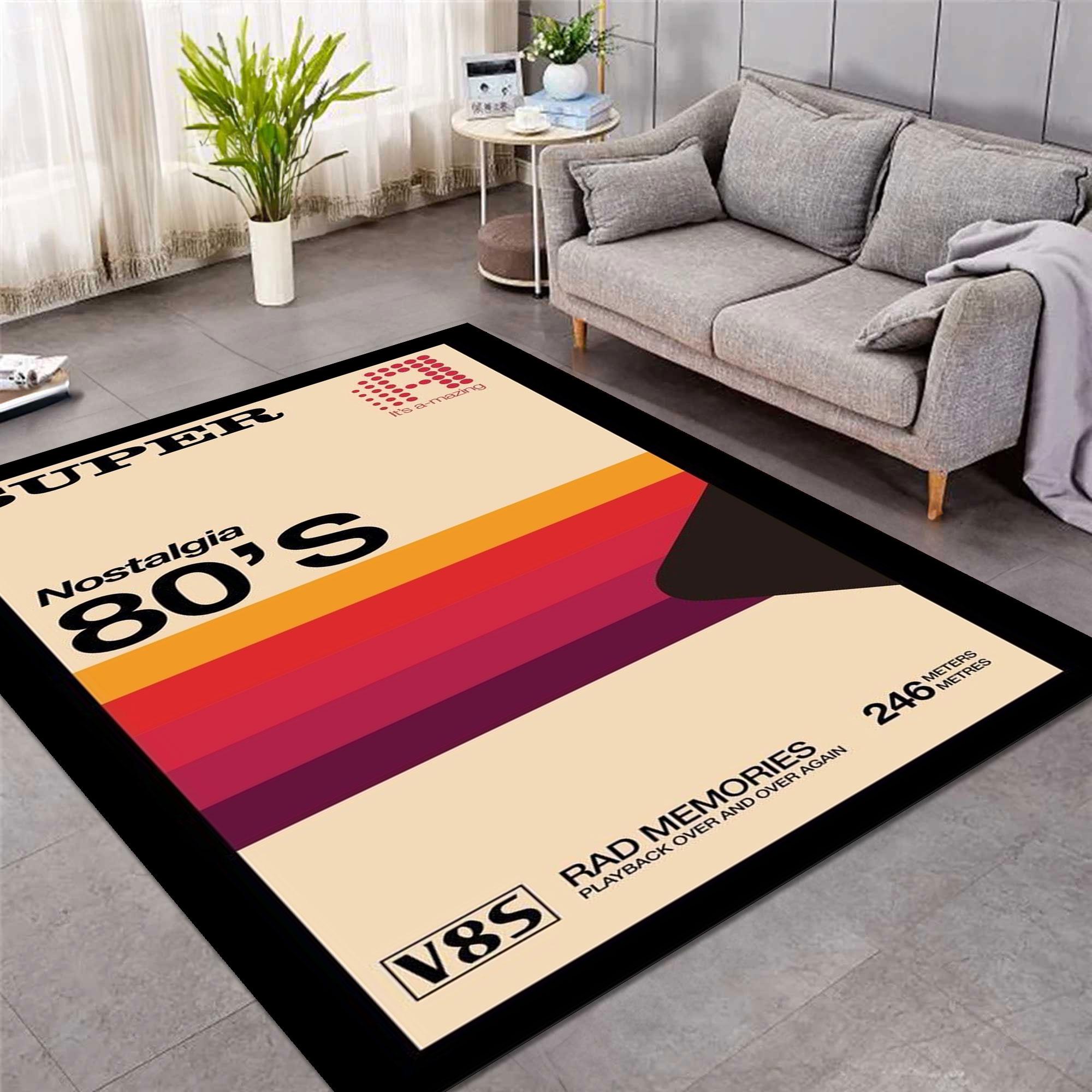 Nostalgic Rug Design 80's Nostalgia Rug: Retro V8 Tape Design, Non-slip Area Rug - Etsy