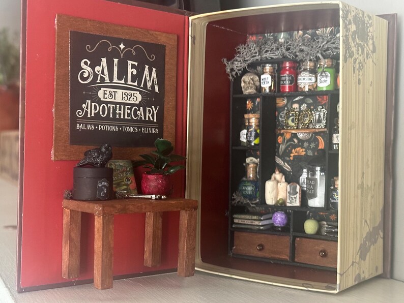 Miniature Apthecary Scripts Miniature Apothecary Booknook Shadowbox - Etsy