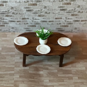Oblong miniature dining table