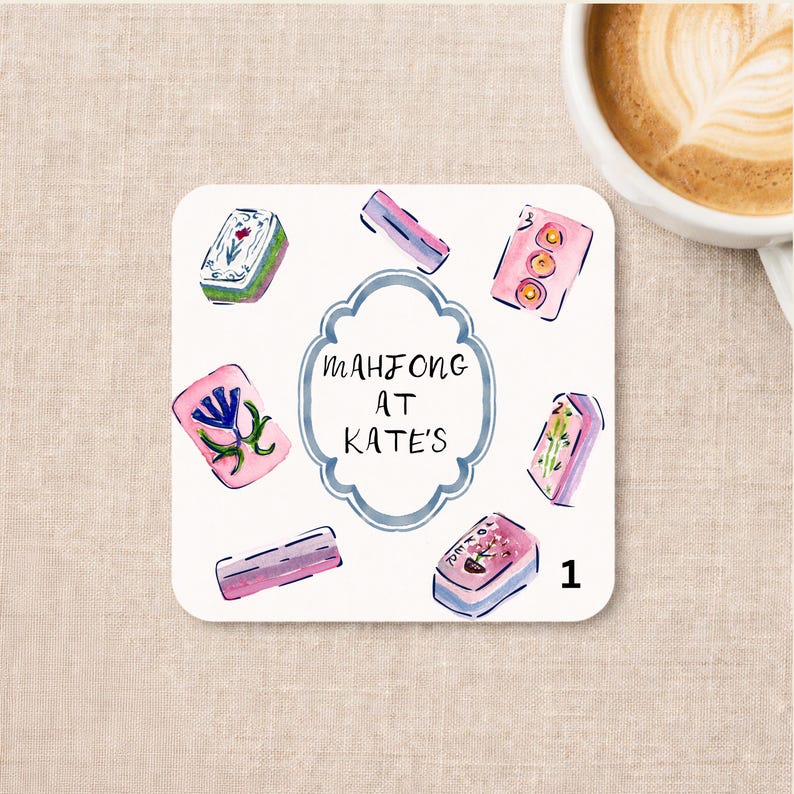 Personalized Paper Mahjong Coasters