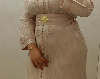 Caftan Crepe in Timeless Moroccan Brocade . “Bridal, evening, Modern, Wedding…”