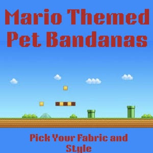 Mario Pet Bandana- Pick Your Pattern
