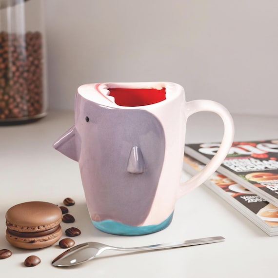 Personalized Shark Mug: Whimsical Ceramic Coffee Cup, Shark Lover Gift