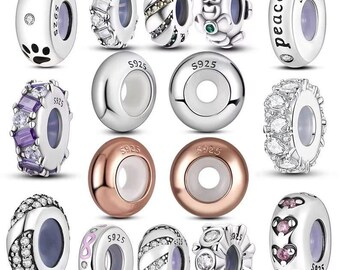 Pandora Silver Spacer Beads Rhinestone Spacer Beads for Pandora Style Bracelet or DI  main image 4