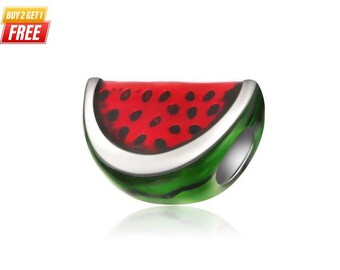 Sterling Silver Watermelon Charm for Bracelet