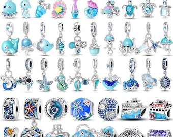 Pandora Ocean Theme Charm Beads for European - Style Bracelet – Sea Animal, Mermaid, Shell & Starfish Dangles |  Gifts for Her