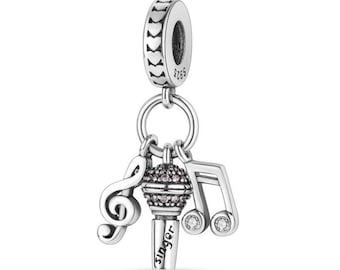 Pandora Microphone Charm - S925 Sterling Silver