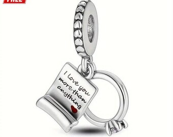Sterling Silver Engagement Ring Charm: Fits Bracelet
