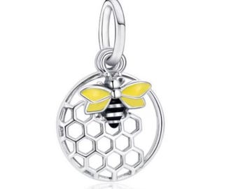 Pandora Bee Dangle Charm , Bracelet Charm Jewelry , 100% Genuine 925 Sterling Silver Charm , Pandora Charm