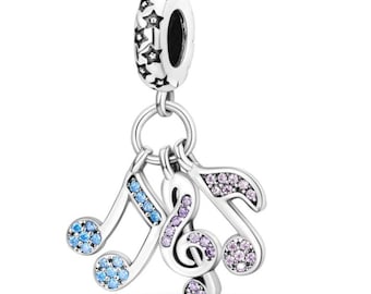Pandora Treble Clef and Two Music Notes Charm - S925 Sterling Silver