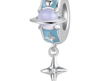 Pandora Planet Stopper Beads Charm, Charm voor armband, 925 sterling zilveren bedel, geschikt voor Pandora armbanden, cadeau voor haar, kerstcadeau