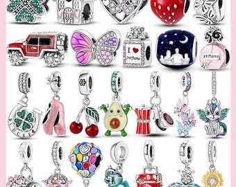 Pandora 925 Sterling Silver Charms Beads for European‑Style Bracelet Charms Dangle Jewelry Mother's Day Gift - Pandora Bracelet Charms