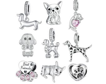 スターリングシルバーの犬種チャーム、パンドラ対応 - Etsy 日本