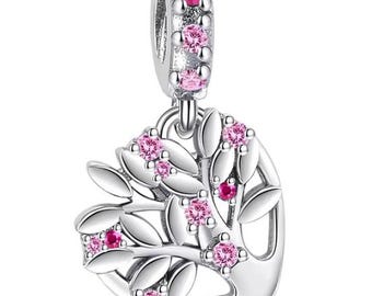 Pandora Charm Pink Heart & Family Tree Dangle Charm - Etsy