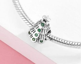 Pandora Christmas Tree Charm , Bracelet Charm Jewelry , 100% Genuine 925 Sterling Silver Charm , Pandora Charm