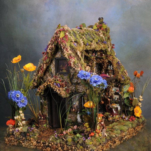 Final Payment 5 of 5 Reserved: Fairy Dollhouse Oen's Refuge Magical Fairy Tale Fantasy Dollhouse Sculpture Reserved For Miss Josie