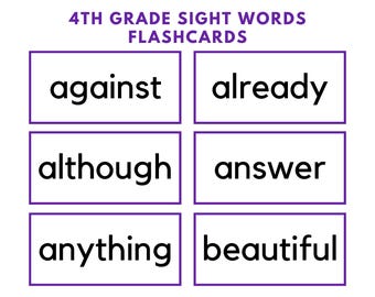 Word Flashcards 4e leerjaar: afdrukbaar hulpmiddel voor leesvaardigheid (pdf-download)