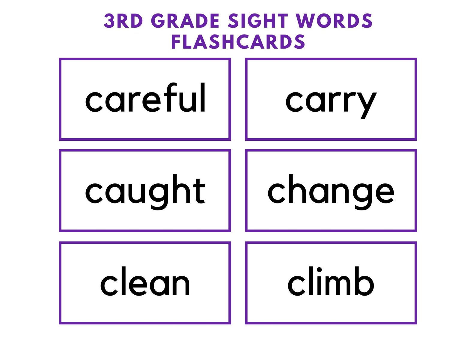 3rd Grade Sight Word Flashcards: Printable Learning Resource (PDF Set ...