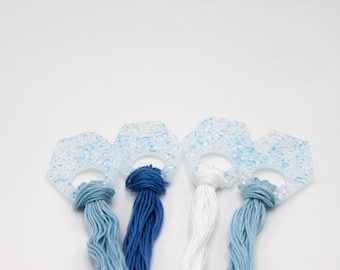 Winter Blues Acrylic Floss Drops - Embroidery Organizer - Cross Stitch Thread Floss Drop