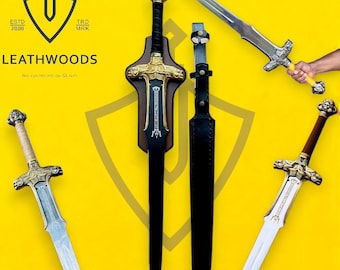 Espada bárbara hecha a mano / Hoja de fantasía personalizada en varios colores / Acero vikingo para decoración de pared y cosplay