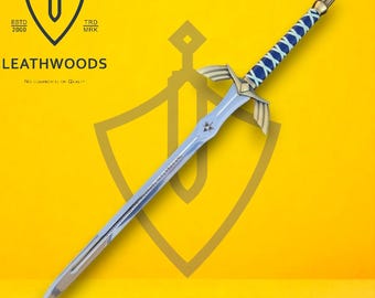 Handmade Fantasy Sword | Stainless Steel Display Blade with Scabbard | Cosplay Gift for Him | Gamer Decor | Two-Handed Replica Sword