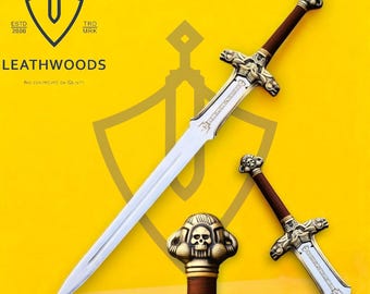 手作りのバイキングファンタジー剣 | コスプレ、壁飾り、彼へのユニークなギフトに最適なバーバリアンスタイルのブレード