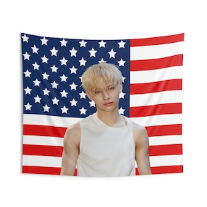 Enha Niki White Tank top American Flag, Enha Concert Banner, Enha Kpop Flag, Enha Desire Unleash, Enha World Tour