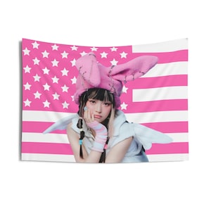 Njz Hanni Cute Pink American Flag, Njz Concert Banner, Njz Kpop Flag, Njz Supernatural, Njz 2025