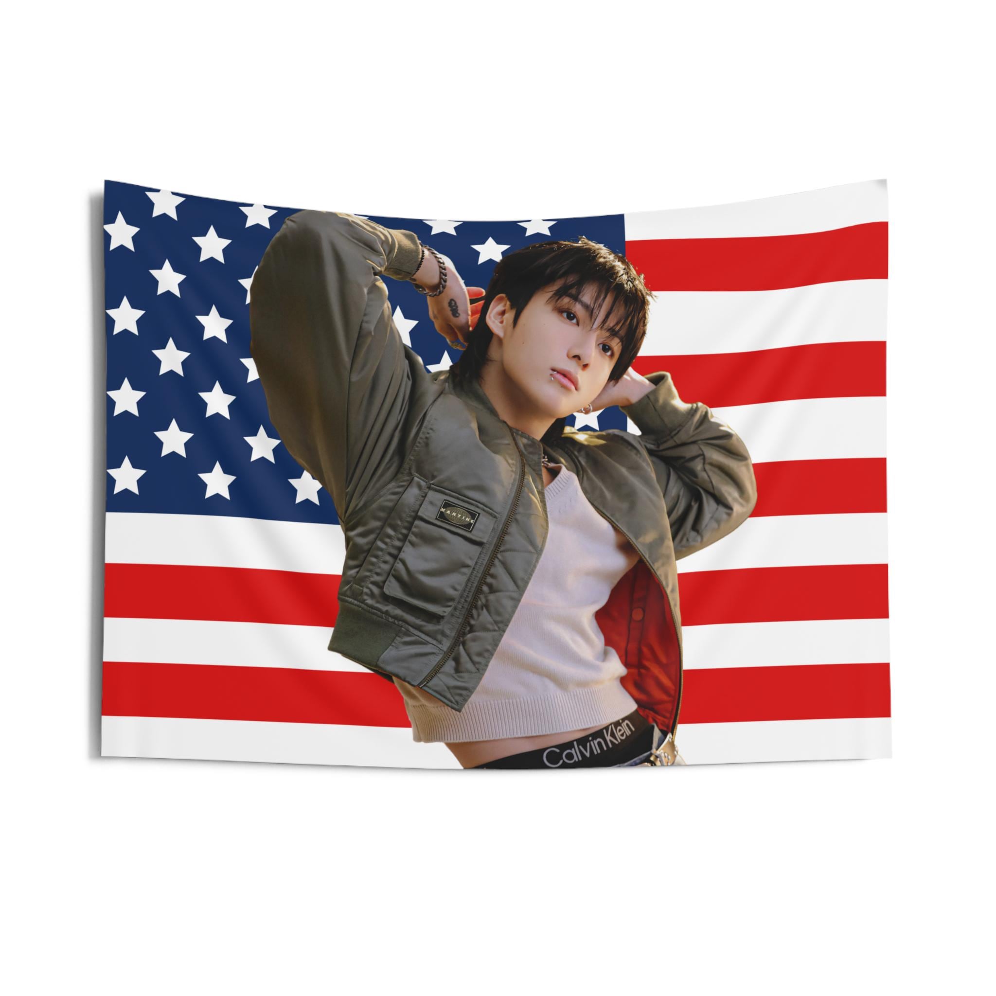 BTS  IMAGE FLAG ［V］ KPOP FLAG] BTS V TAEHYUNG American Flag Wall Tapestry Army