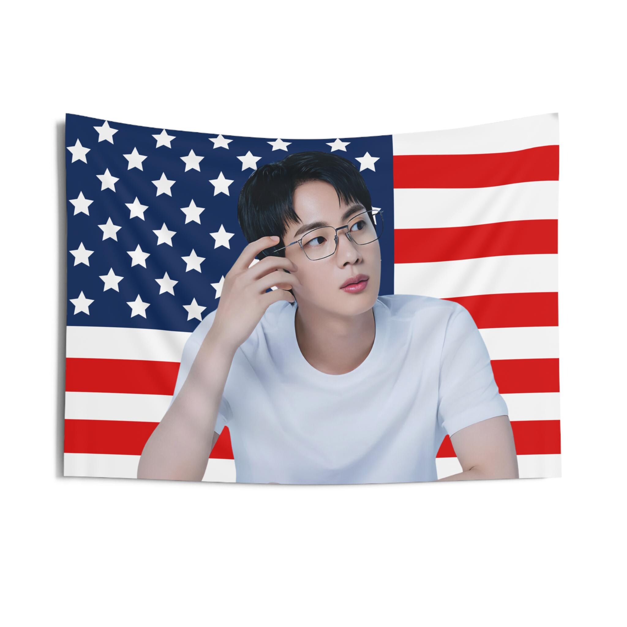 BTS  IMAGE FLAG ［V］ KPOP FLAG] BTS V TAEHYUNG American Flag Wall Tapestry Army