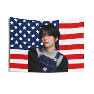 Beomgyu Pretty Face American Flag, Txt Concert Banner, Txt Kpop Flag, Txt Sanctuary, Txt Act Promise 2025