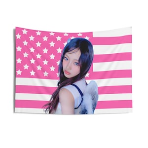 Njz Haerin Angel Pink American Flag, Njz Concert Banner, Njz Kpop Flag, Njz Supernatural, Njz 2025