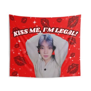 Heeseung Iconic Pose Kiss Me I&#39;m Legal Concert Banner, Enha Kpop Flag, Enha Desire Unleash, Enha World Tour 2025