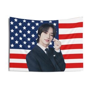 Beomgyu in Suit American Flag, Txt Concert Banner, Txt Kpop Flag, Txt Santuary, Txt 2025