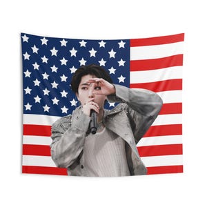 Han Jisung Facecard American Flag, Stray Kids Concert Banner, SKZ Kpop Banner, Stray Kids Ate, Skz DominAte, Stray Kids 2025